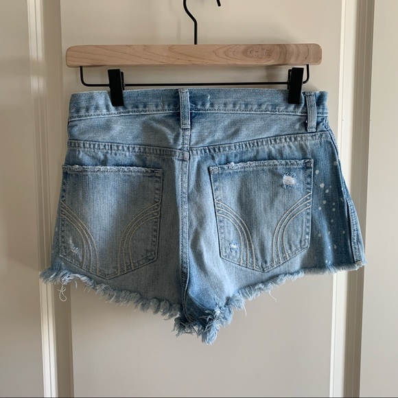Hollister Distressed Bleach Shorts, Fringe Hem, 27 - Picture 7 of 9